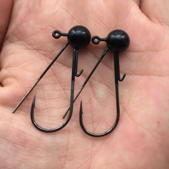 Tungsten Weedless Ball Jig Head Black